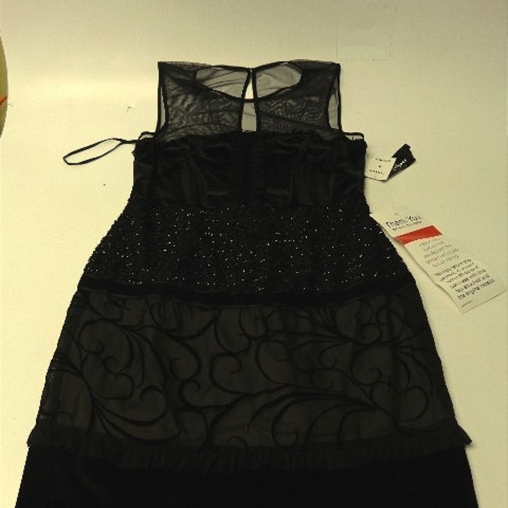SL Fashions Sz 14 Sheer Yoke Sheath Dress